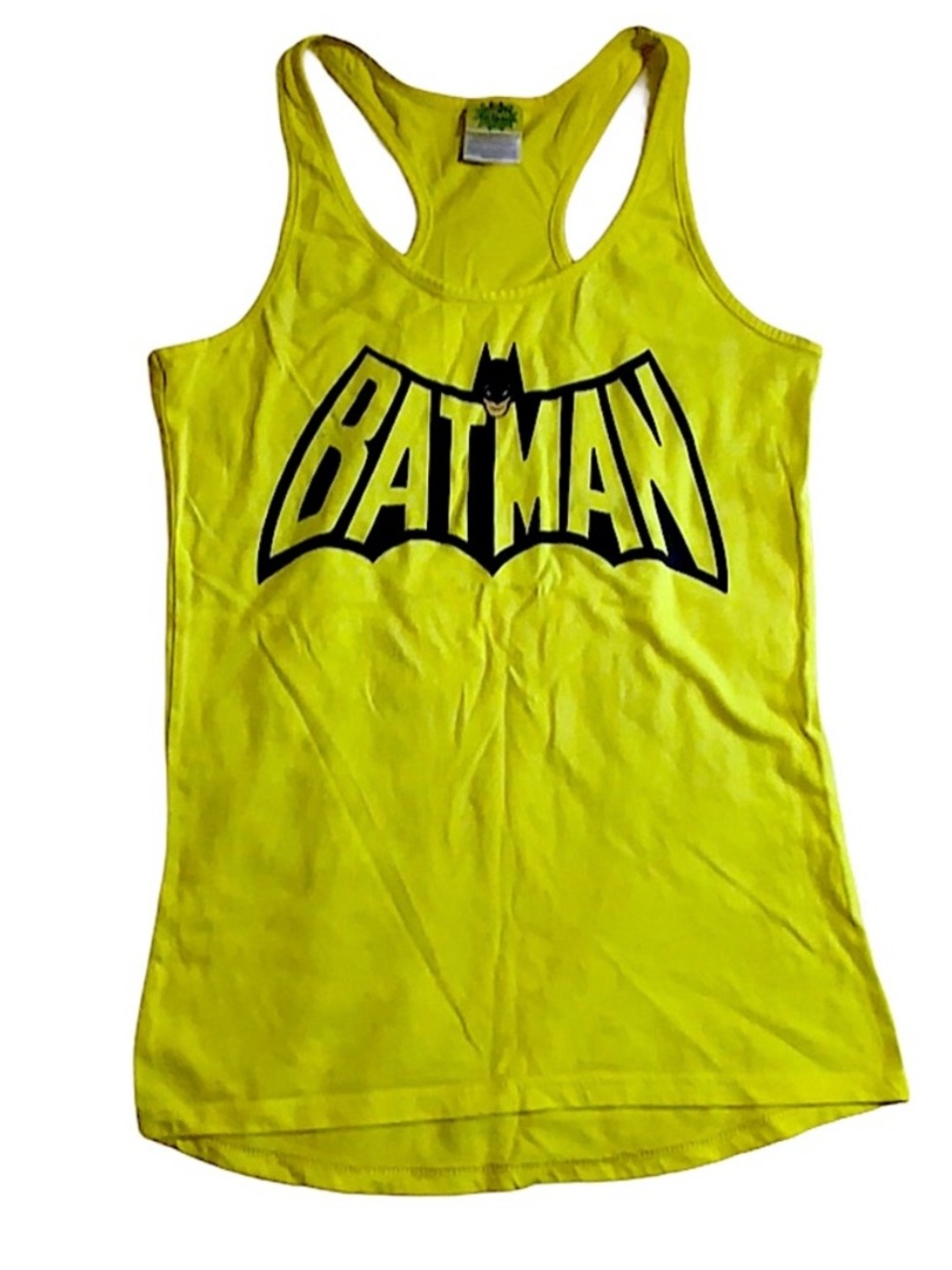 Batman Logo Neon Yellow Racerback Tank Top